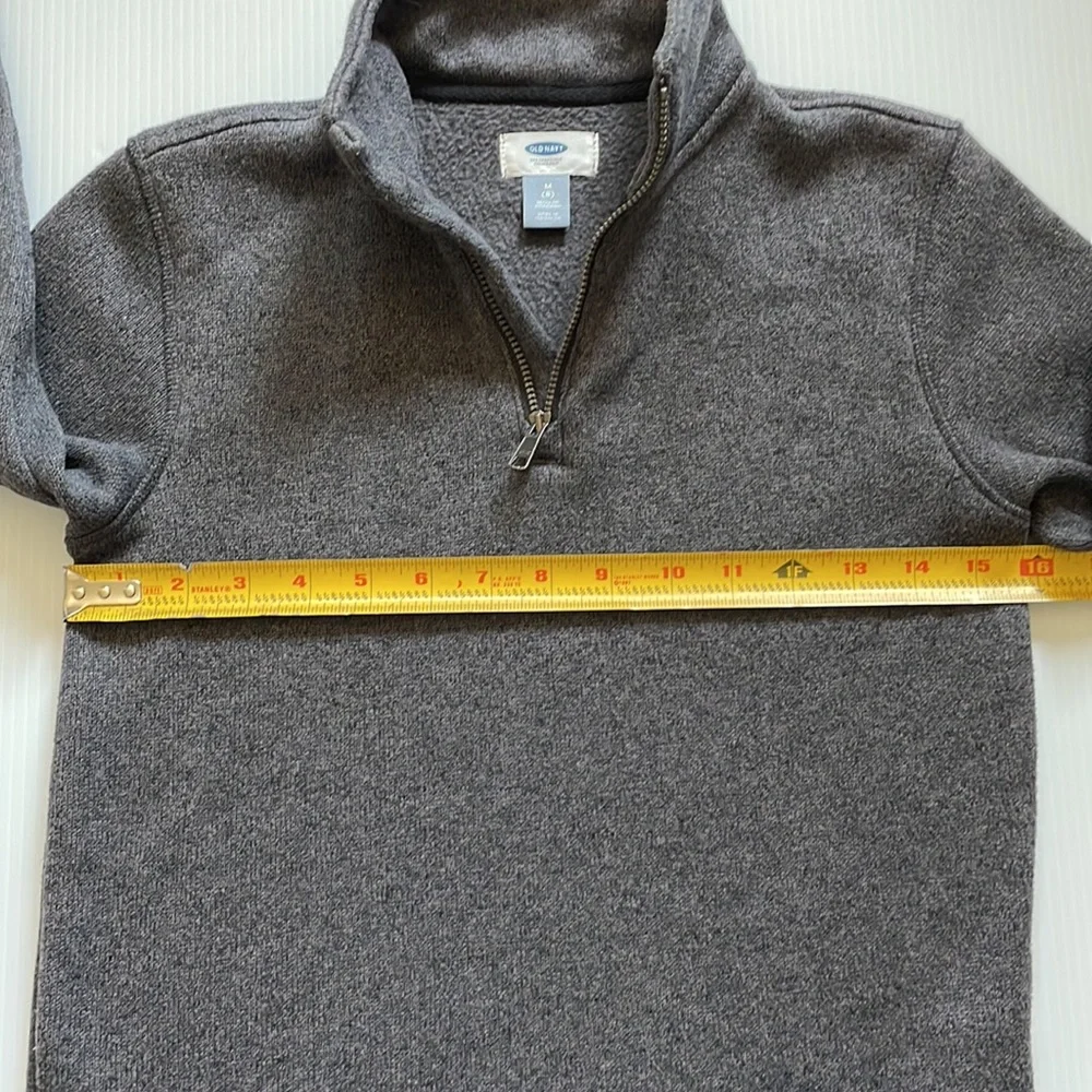 Old Navy gray, mock neck, quarter zip sweater.  Boys size Medium